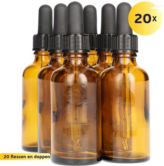 20x Flacon compte-gouttes avec compte-gouttes 50 ml - Marron - Flacon pipette, Flacon... | bol 20x Flacon compte-gouttes avec compte-gouttes 50 ml - Marron - Flacon pipette, Flacon... | bol