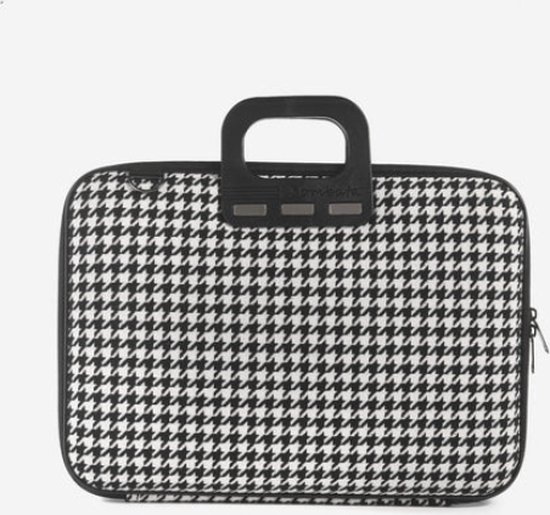 Bombata 15 inch Laptoptas Pied de Poule 15 6 inch Stof Zwart bol