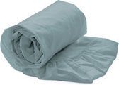 Heckett Lane Elementi Hoeslaken Satin de Coton Blauw L 180 x L 200 cm Lits-jumeaux