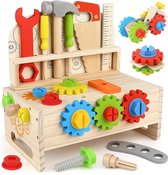 Houten Speelgoed Kids Gereedschap Set Kids Gereedschap Bank Educatief Doen alsof Speelgoed voor 3 4 5 Jaar Oude Jongens Meisjes (41 stuks)