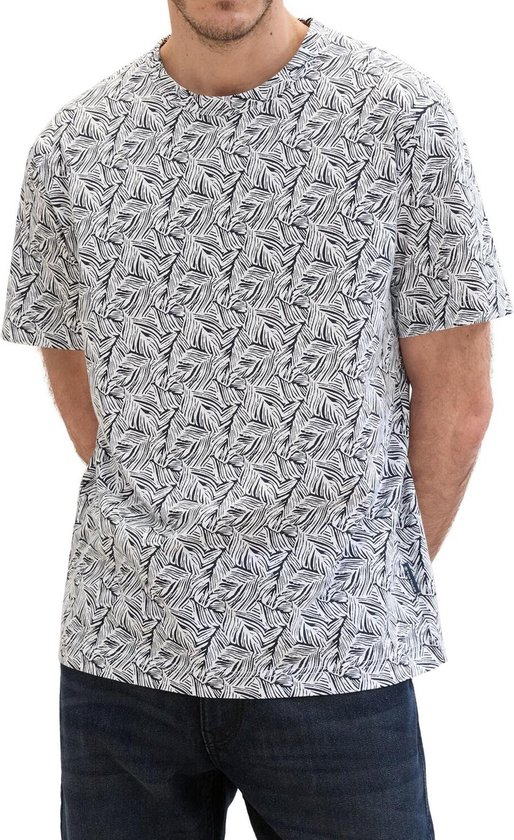 Tom Tailor T-shirt T Shirt Met Print 1041792xx10 35602 Mannen Maat - 3XL
