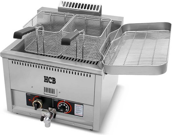 HCB® - Professionele Horeca frituurpan - Friteuse - 30 liter - propaan - RVS / INOX - 55x47x48 cm (BxDxH) - 15 kg