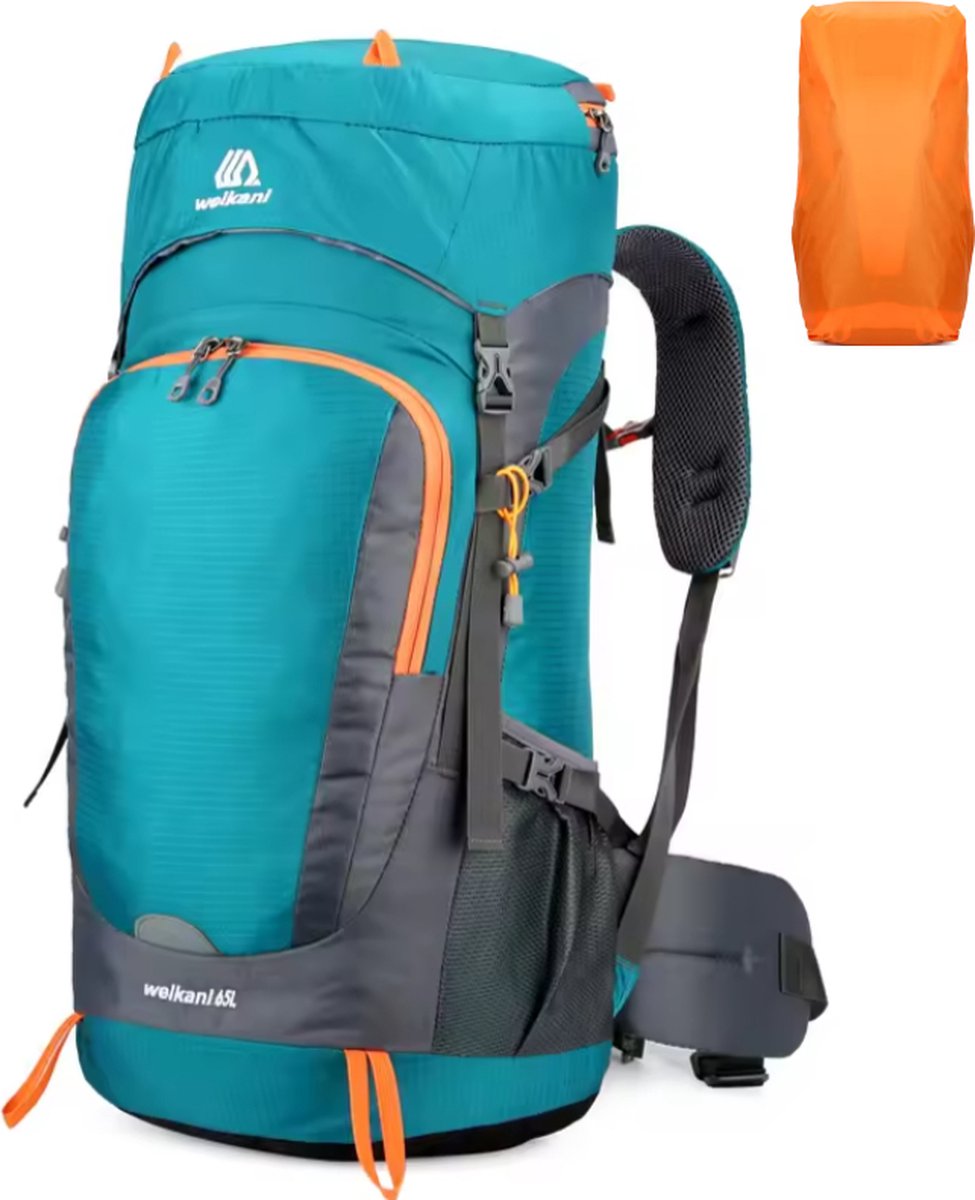 Avoir Avoir®-Backpack-Waterbestendige, ademende en duurzame 65L rugzak - nylon - Licht Blauw - Ingebouwde drinksysteem - Verstelbare zijriemen - Inclusief regenhoes - Zwart - 32x20x70cm - Lichtgewicht - Bestel nu op Bol.com!