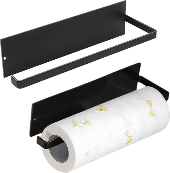 EXLECO 2 stuks keukenrolhouder, magnetisch, keukenpapierhouder, zonder boren, magnetische papierrolhouder, roestvrij staal, rolhouder met sterke adsorptiehouder voor koelkast, magnetron, metalen kast