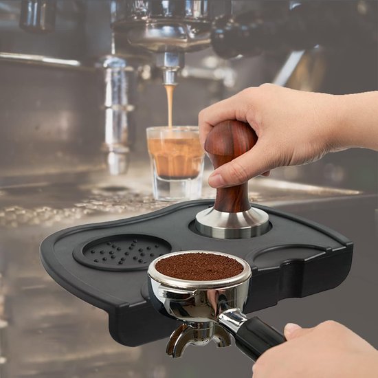 EFUTURETIME Tampermat, klein, 21 x 15 cm, siliconen espresso tampermat, met randbescherming, barista-mat accessoires, beschermt werkblad, koffiehoek EFUTURETIME Tampermat, klein, 21 x 15 cm, siliconen espresso tampermat, met randbescherming, barista-mat accessoires, beschermt werkblad, koffiehoek