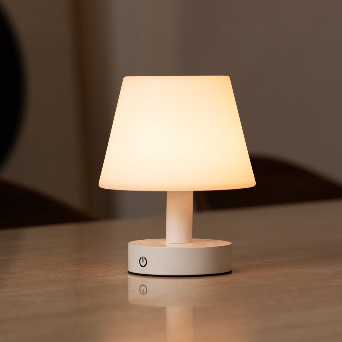 Draagbare LED tafellamp oplaadbaar, 3 kleuren traploos dimmen, batterij-aangedreven draadloze