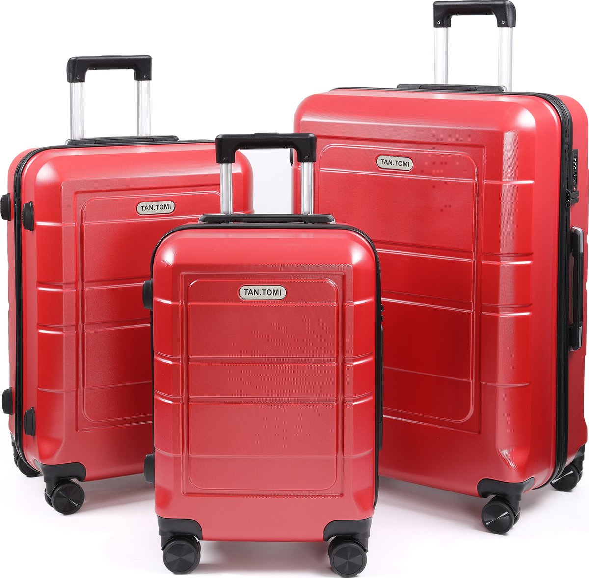 TAN.TOMI Kofferset - 41L Handbagage + 65L + 95L Ruimbagage - Cijferslot - Slot Reiskoffer met Wielen - Lichtgewicht, Duurzaam en Ruim - Perfect voor Vliegreizen