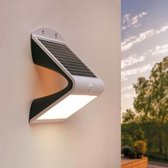 Ledvion Moderne Solar Wandlamp op Zonne-energie met Bewegingssensor, Wit, 4W, 3000K, IP65Waterproof & 220 Lumen, Bewegingsdetectie & Schemerschakelaar, Energiezuinig & Weerbestendig