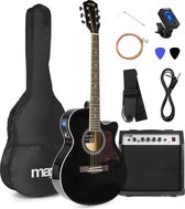Elektrisch akoestische gitaar - MAX ShowKit gitaarset met 40W gitaar versterker, gitaar stemapparaat, gitaartas en plectrum - Zwart