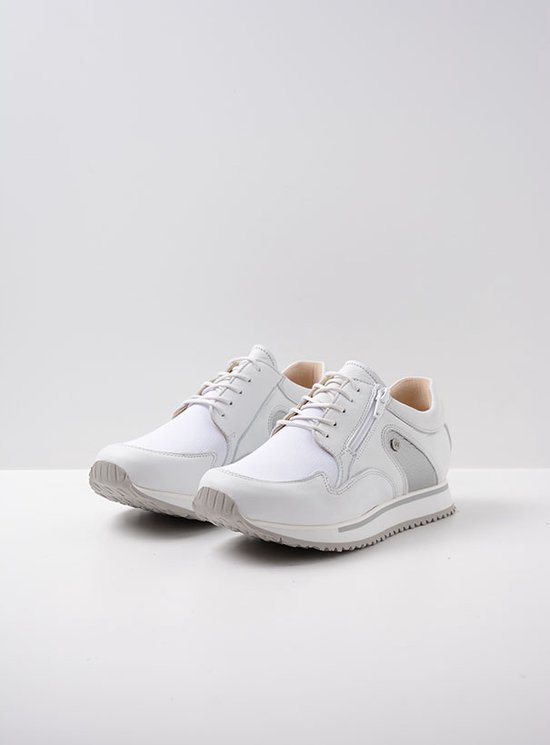 Wolky Chaussures à lacets e- Go SF cuir stretch blanc/argent