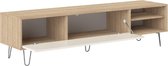 Tv-meubel Aelan 1 opklapdeur en 2 open vakken-eik/licht beige