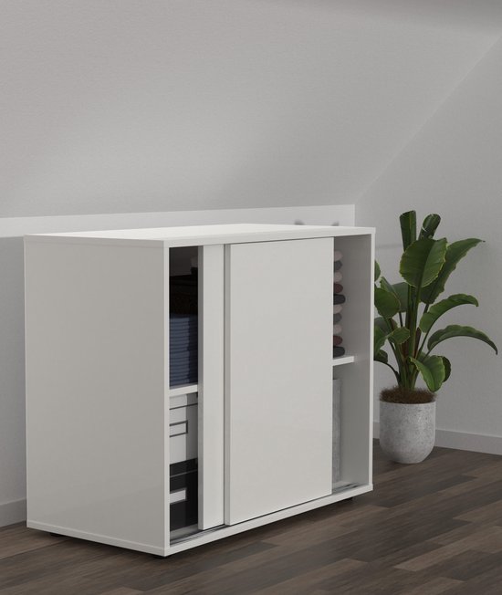 Kast onder schuine wand zolder slaapkamer - wandkast dressoir 65 cm hoog