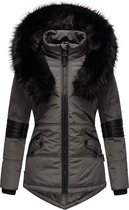 Warm & Comfortabel Navahoo NIRVANA - Winterjas Dames - Volwassen - Afneembare Kraag - Antraciet - L