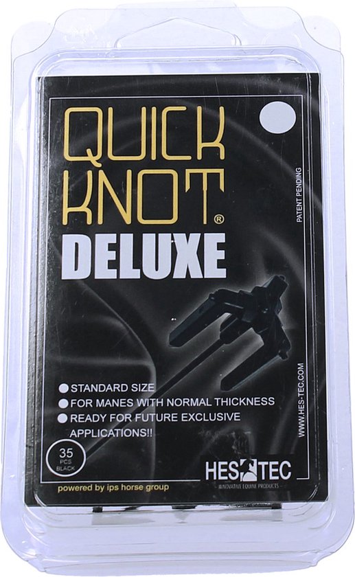 Quick Knot Deluxe® | Manenclip voor Knotten | Geschikt voor Paarden en Pony's | Zwart standaard