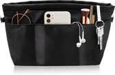 Handtas-organizer, nylon, tas in tas, organizer, tas-in-bag, organizer met sleutelhanger, waterdicht, meerdere vakken, binnenvakken voor handtassen (M)