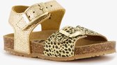 Groot leren meisjes sandalen luipaardprint goud - Maat 27
