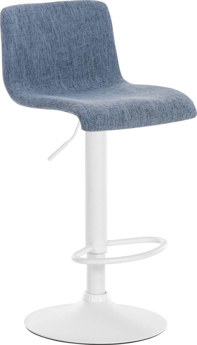 CLP Hover Barkruk - Stof wit/blauw