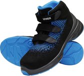 Uvex Sicherheitsschuh Stiefel 6832 Gelocht Schwarz/Blau Pu-44 (Weite 12)