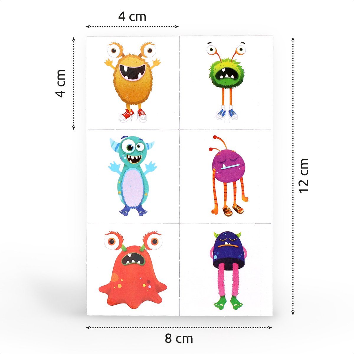 Isa's Friends® - Tattoo's kinderen 96 stuks - Uitdeelcadeau Monsters - Traktatie - Tijdelijke tattoo - Plak tattoo's - Uitdeelcadeautjes voor Kinderen — afbeelding 6