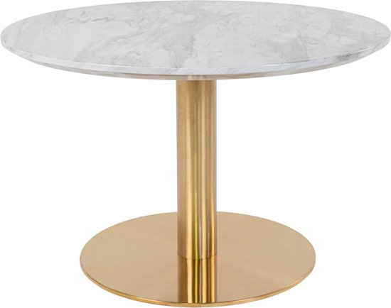 House Nordic Salontafel Bolzano MDF Wit/Goud Ø70cm