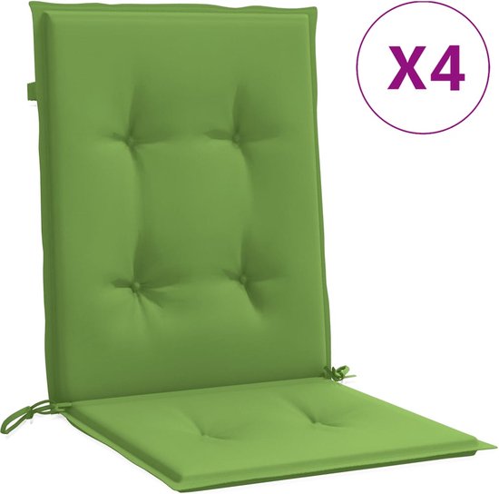 vidaXL - Stoelkussens - 4 - st - lage - rug - 100x50x4 - cm - stof - gemêleerd - groen