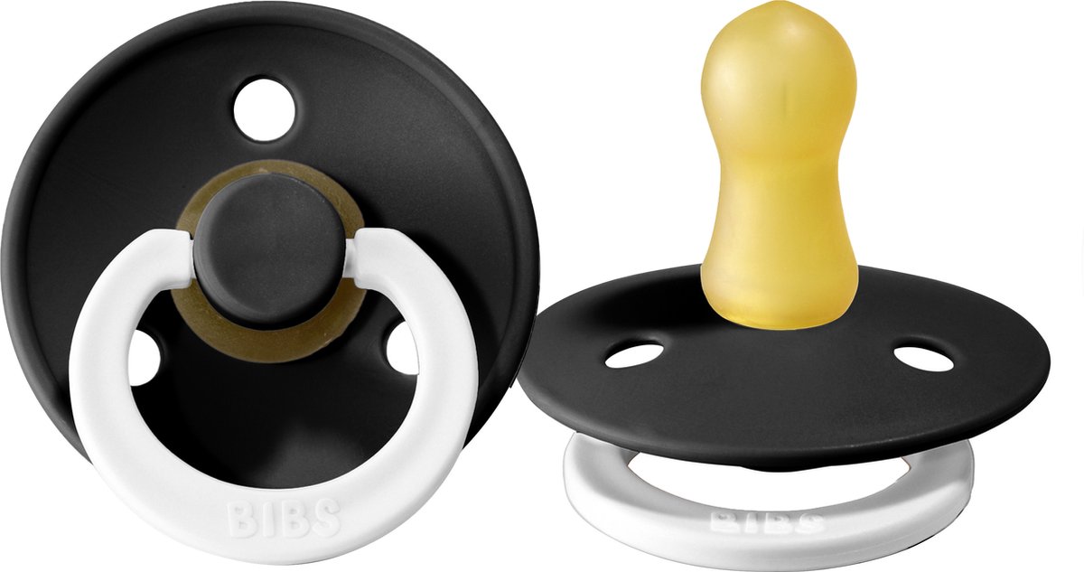 Goedkoopste Bibs Fopspeen Round 0-6mnd Glow Black