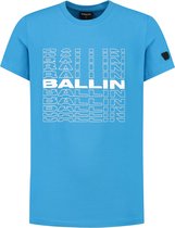 Ballin Amsterdam - Jongens Slim fit T-shirts Crewneck SS - Blue - Maat 12