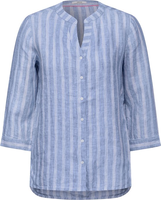 CECIL LINEN_Stripe Blouse Dames Blouse - chambray blue - Maat S