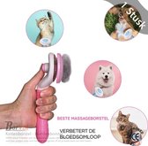 Borvat® - Kattenborstel - Hondenborstel - Haarverwijderaar voor Huisdieren - Kattenkam- Borstel voor langharig - Roze