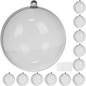 Ruhhy Set van 12 Transparante Acryl Kerstballen - Ideaal voor DIY Decoratie