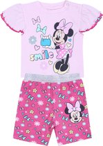 Ensemble bébé rose : blouse + short Minnie Mouse Disney