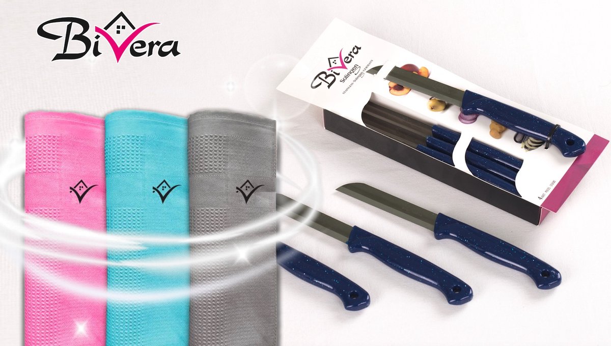 Ilbays bivera WONDERDOEKEN + MESSENSET Microvezeldoeken Streeploos schoon Solingen Schilmessen