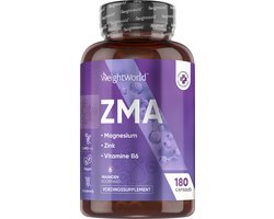 ZMA capsules - 180 capules voor 6 maanden voorraad - Zink, Magnesium en Vitamine B6 supplement - van WeightWorld