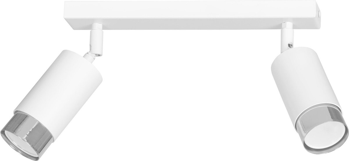 Emibig Boras dubbele plafondspot GU10 wit en chroom luxe afwerking - Perfect voor moderne interieurs