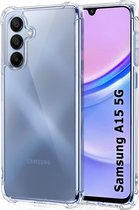 Schokbestendig Hoesje - Crystal Clear Back Cover Geschikt voor: Samsung Galaxy A15 5G | Transparante achterkant PC & TPU Bumper