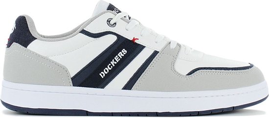 DOCKERS by Gerli 53BY002 - Heren Sneakers Vrijetijdsschoenen Schoenen Wit-Navy 642500 - Maat EU 45 UK 10.5