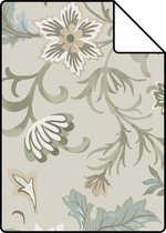 Proefstaal ESTAhome behangpapier vintage bloemen zand beige - 139412 - 26,5 x 21 cm