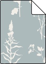 Proefstaal ESTAhome behangpapier veldbloemen lichtblauw - 139394 - 26,5 x 21 cm