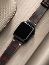 Apple Watch Leren Horlogeband - Black Vintage Diablo - 38mm, 40mm, 41mm