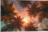 Acrylglas - Palmbomen - Kleuren - Onderaanzicht - Zon - 60x40 cm Foto op Acrylglas (Met Ophangsysteem)