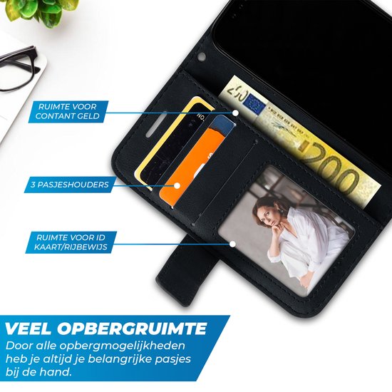 Étui pour iPhone XR Bookcase - Cuir - Portefeuille - Étui à livres - Portefeuille - Étui à rabat - Apple iPhone XR - Zwart