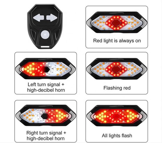 *** LED Richtingaanwijzer Fiets en of Scootmobiel - Knipperlicht - Draadloos - Fietsverlichting - Veilig Onderweg - van Heble® *** — afbeelding 2