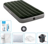 Bol.com Intex Luchtbed - 1-Persoons - 99 x 191 x 25 cm - Groen - Hoeslaken - Kussen - Pomp - Reparatieset en Kussenbeschermer aanbieding