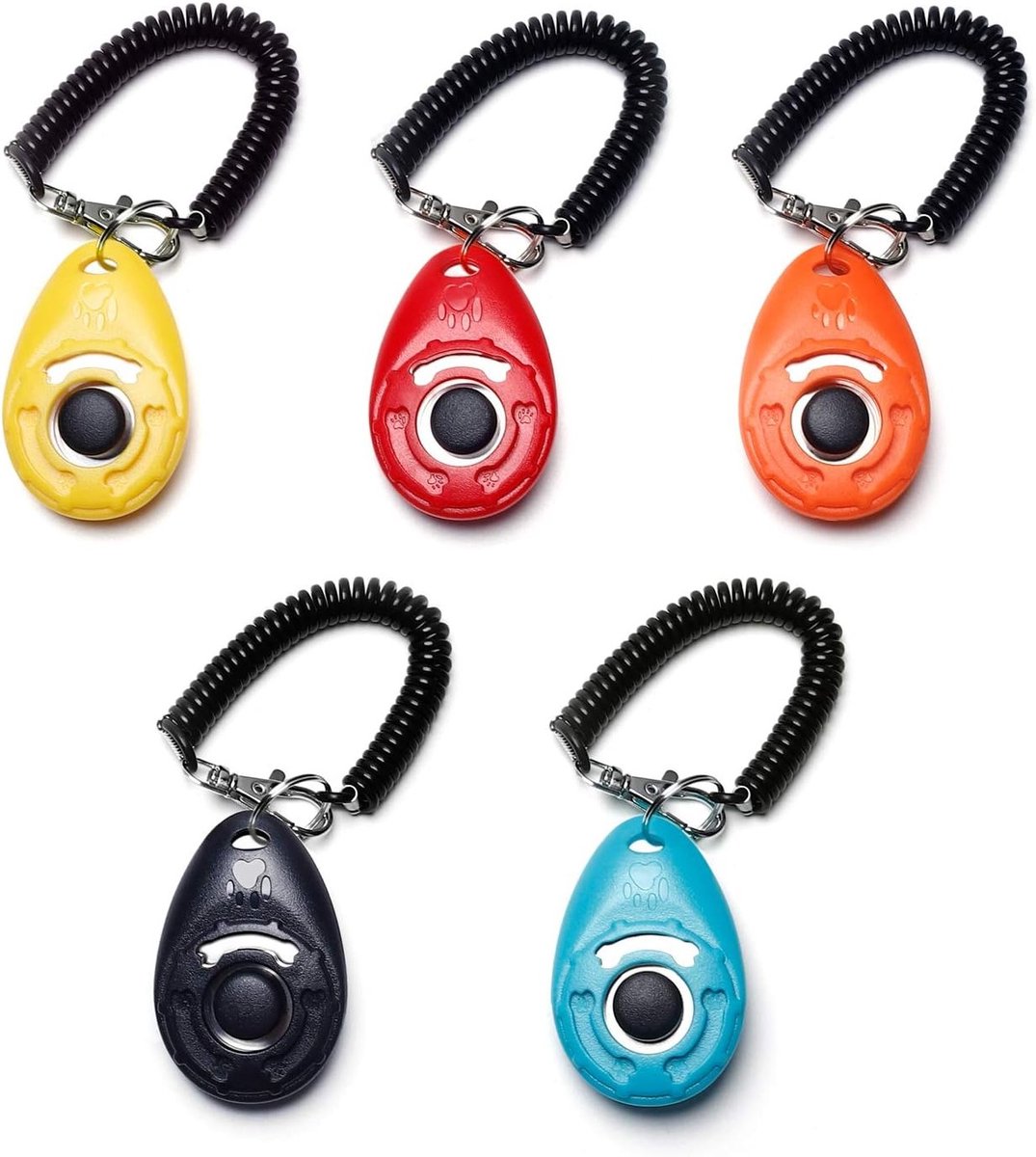 Hondentrainingsclicker Set met 5 Stuks, Grote Knop, Polsband en E-Book voor Effectieve Training