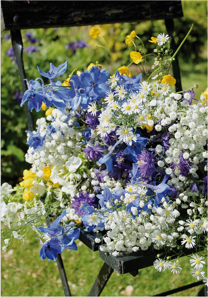 Art for the Home Buitencanvas Bloemen Stoel