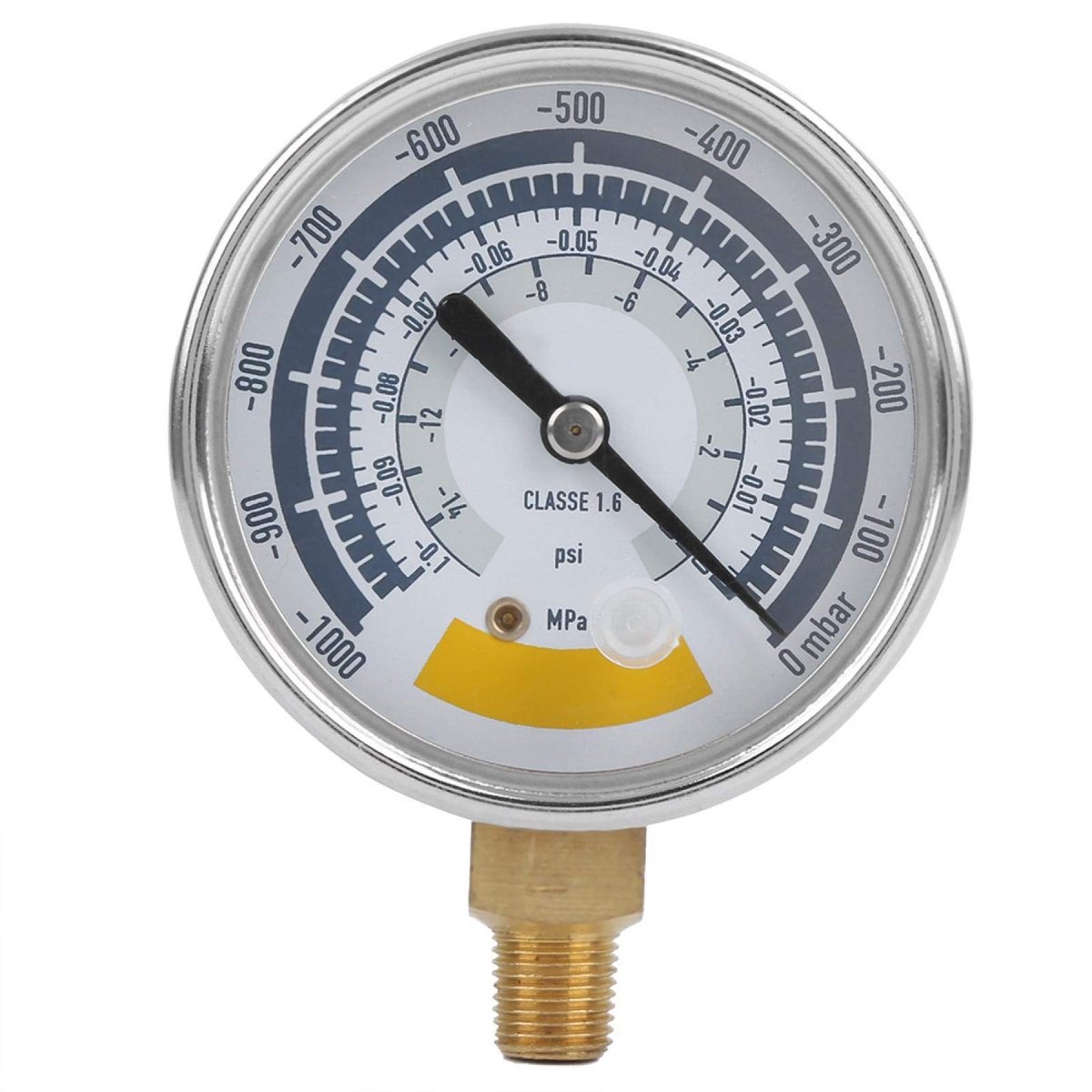 Allecto - Manometer - Luchtmeter - Nauwkeurige drukmeting - 63 mm - Vacuümpomp - Voor thuis gebruik - Rvs 304