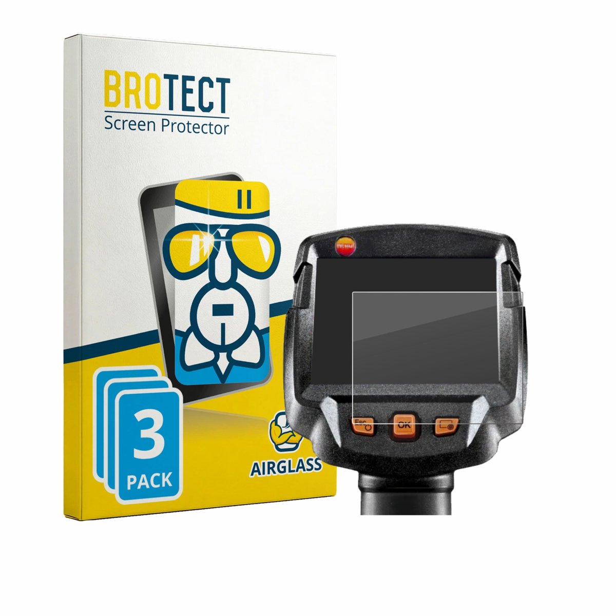Screenprotector 3 Stuks voor Testo 872 Beschermglas transparant
