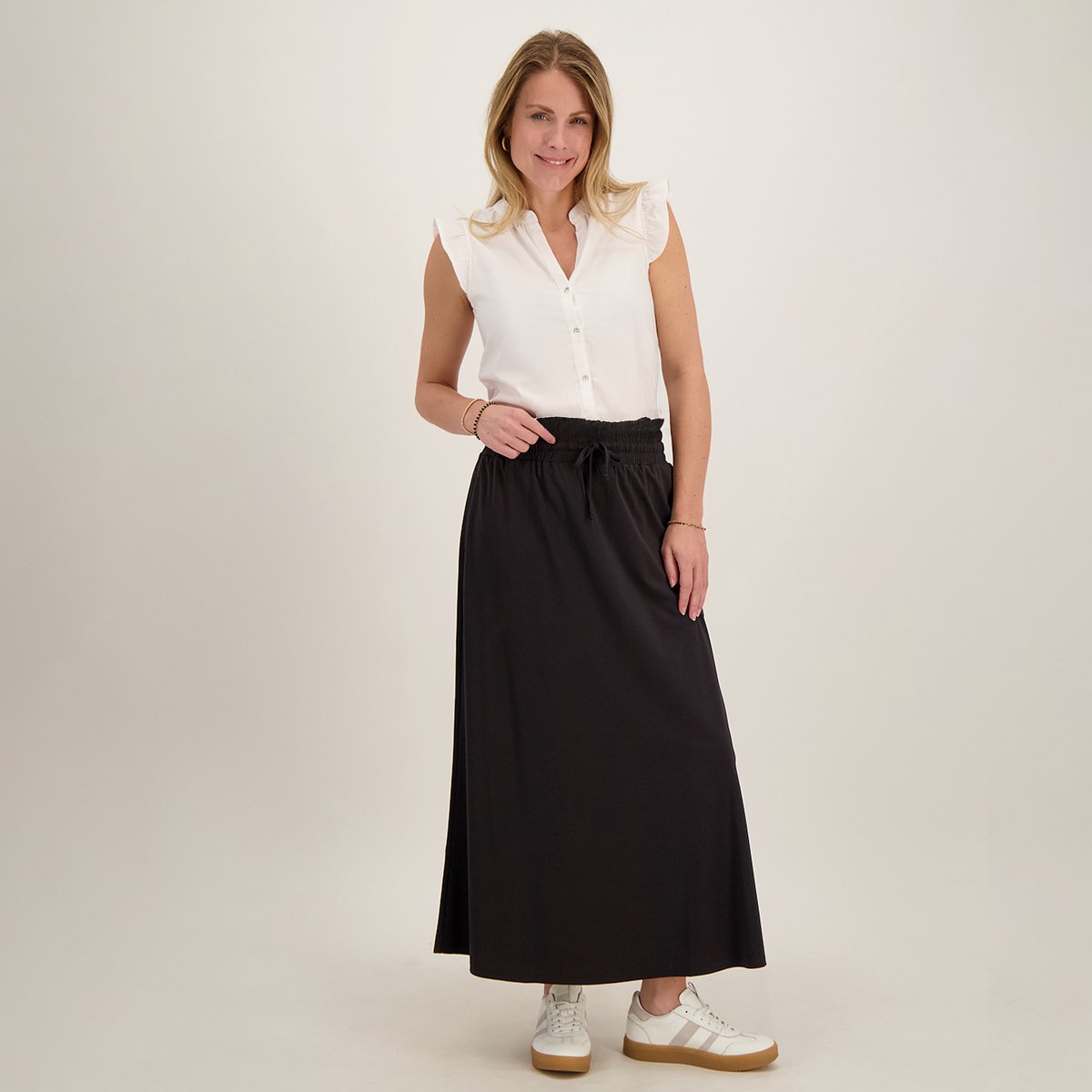 Je m'appelle Travelstof Dames Rok Met stretch - Zwart - Maat L