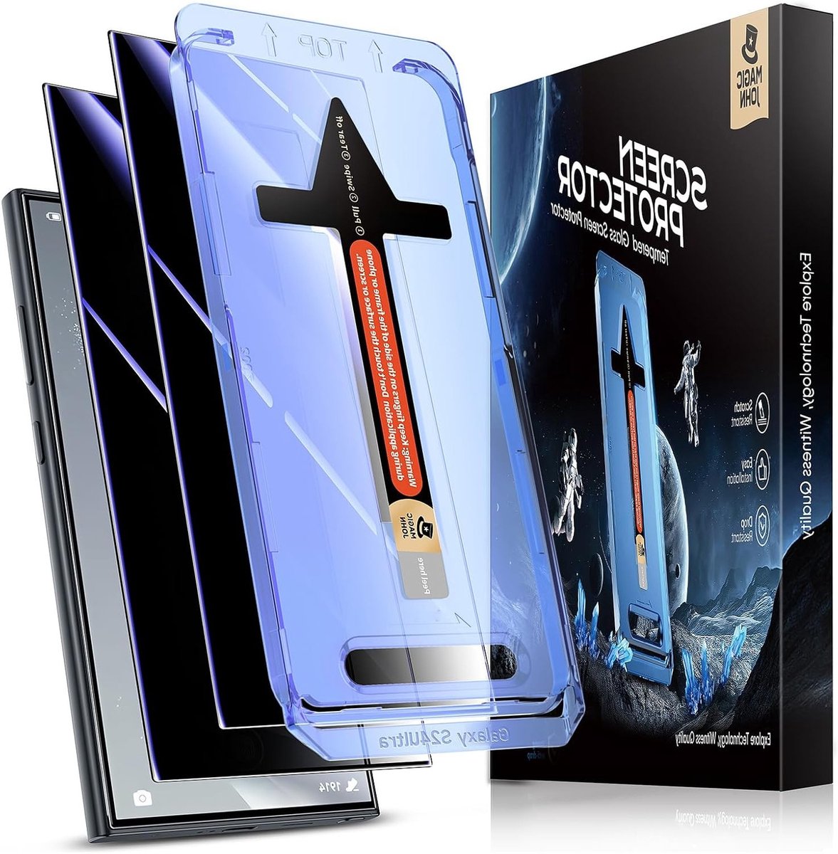 2 Pack Privacy Screen Protector voor Samsung Galaxy S24 Ultra (6.8 inch), Anti-Spy, 9H Hardheid, Eenvoudige Installatie, Bubble-Free en Schermbescherming