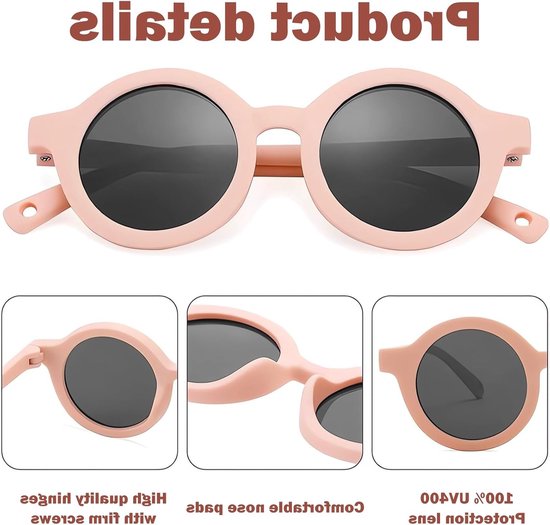 Comfortabele Silicone Zonnebril voor Baby's 0-24 Maanden met UV400 Bescherming, Verstelbare Band en Buigbaar Frame voor Jongens en Meisjes van Merkloos — afbeelding 2